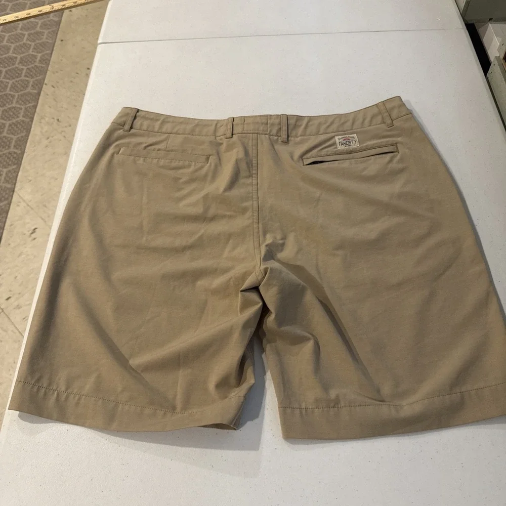Faherty All Day Shorts Drawstring Men's 38 Beige Stretch 9